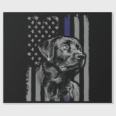 Hondenliefhebber | Zwarte Labrador American Flag T Cadeaupapier (Vlak)