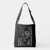 Hondenliefhebber | Zwarte Labrador American Flag T Crossbody Tas (Voorkant)