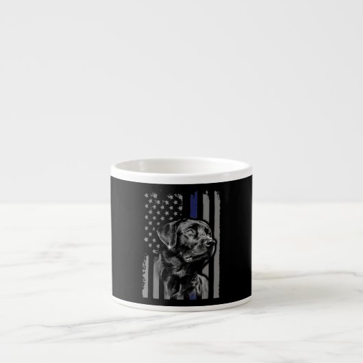Hondenliefhebber | Zwarte Labrador American Flag T Espresso Kop (Voorkant)
