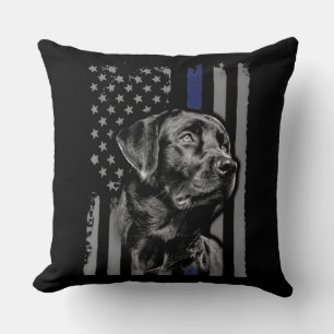 hondenliefhebber   Zwarte Labrador American Flag T Kussen