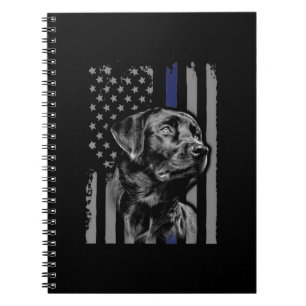 Hondenliefhebber   Zwarte Labrador American Flag T Notitieboek