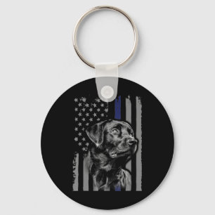 Hondenliefhebber   Zwarte Labrador American Flag T Sleutelhanger