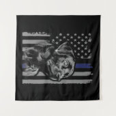Hondenliefhebber | Zwarte Labrador American Flag T Wandkleed (Voorkant (horizontaal))