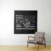 Hondenliefhebber | Zwarte Labrador American Flag T Wandkleed (In Situ (horizontaal))