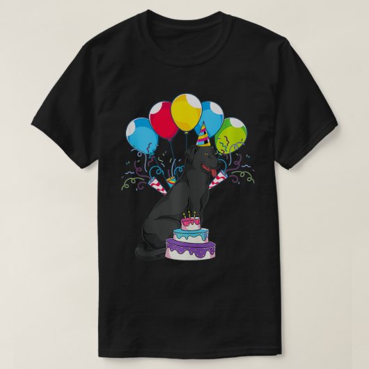 Hondenliefhebber Zwarte Labrador Verjaardagsfeestj T-shirt (Design voorkant)