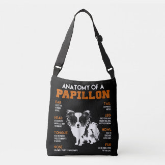 Hondenliefhebbers | Anatomie van een papillon-hond Crossbody Tas