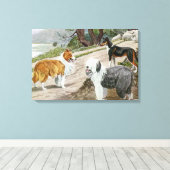 Hondenliefhebbers Art Collie Trio Canvas Afdruk (Insitu (Houten vloer))