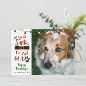 Hondenliefhebbers, "Beste kerstman, de kat deed he Feestdagenkaart (Staand voorkant)