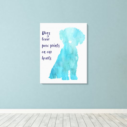 Hondenliefhebbers Bichon Frise stijl eigentijdse p Canvas Afdruk (Insitu (Houten vloer))