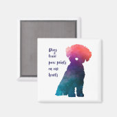 Hondenliefhebbers Bichon Frise stijl eigentijdse p Magneet (Voorkant / Achterkant)