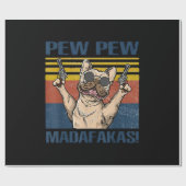Hondenliefhebbers | Bulldog Pew Pew Madafakas Cadeaupapier (Vlak)