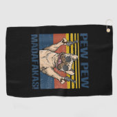 hondenliefhebbers | Bulldog Pew Pew Madafakas Golfhanddoek (Horizontaal)