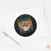 Hondenliefhebbers | Bulldog Pew Pew Madafakas Ronde Sticker (Envelop)