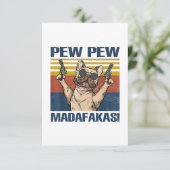 Hondenliefhebbers | Bulldog Pew Pew Madafakas RSVP Kaartje (Staand voorkant)