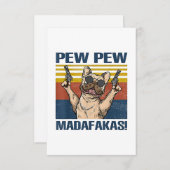 Hondenliefhebbers | Bulldog Pew Pew Madafakas RSVP Kaartje (Voorkant / Achterkant)