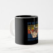 hondenliefhebbers | Bulldog Pew Pew Madafakas Tweekleurige Koffiemok (Voorkant links)