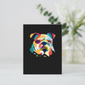 hondenliefhebbers | Bulldog Polygonal Abstract Gra Bedankkaart (Staand voorkant)