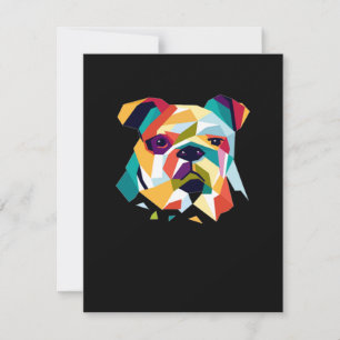hondenliefhebbers   Bulldog Polygonal Abstract Gra Bedankkaart