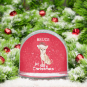 Hondenliefhebbers Chihuahua Leuk Rood Vrolijk Kers Sneeuwbol (Kerstmis)