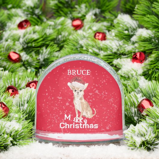 Hondenliefhebbers Chihuahua Leuk Rood Vrolijk Kers Sneeuwbol (Kerstmis)