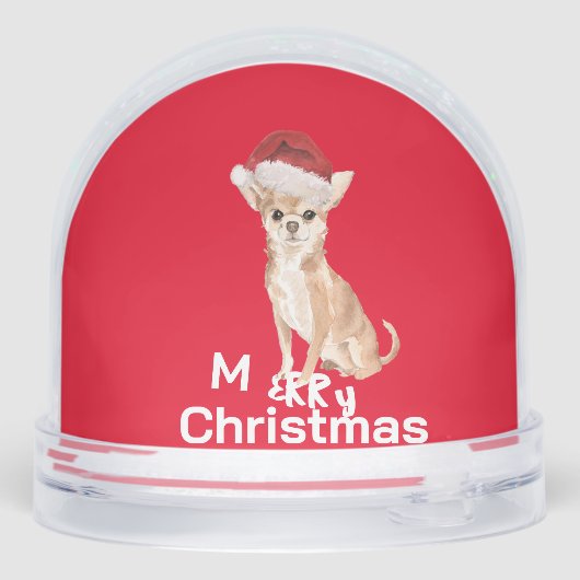 Hondenliefhebbers Chihuahua Leuk Rood Vrolijk Kers Sneeuwbol (Achterkant)