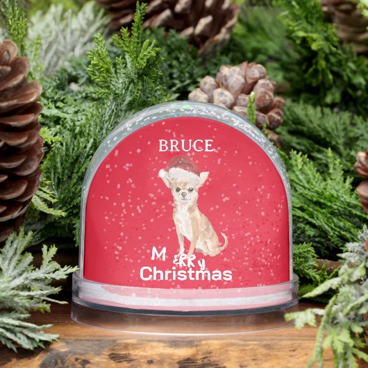 Hondenliefhebbers Chihuahua Leuk Rood Vrolijk Kers Sneeuwbol (Winter)