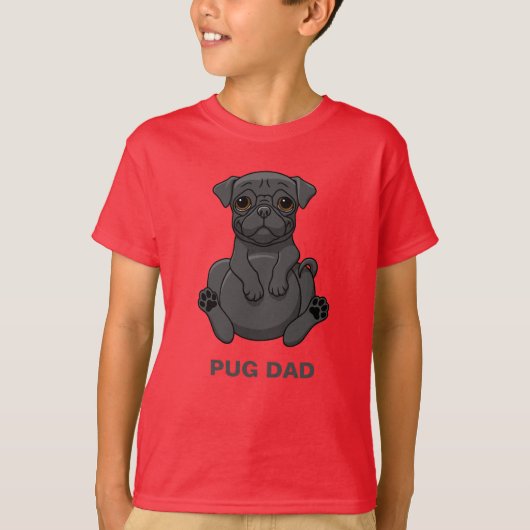 hondenliefhebbers Cute Fat Black Pug T-shirt (Voorkant)