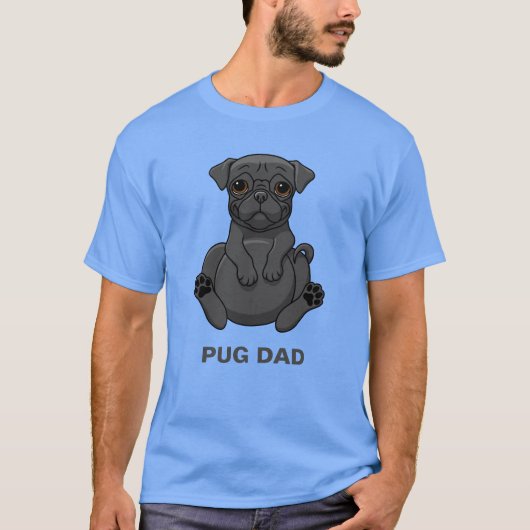 hondenliefhebbers Cute Fat Black Pug T-shirt (Voorkant)