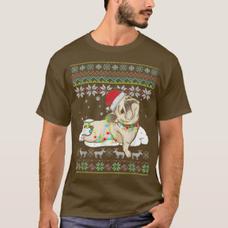Hondenliefhebbers Cute Pug Kerstman Hoed Lelijke K T-shirt