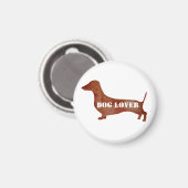 Hondenliefhebbers Dachshund klein, 3,2 cm ronde ma Magneet (Voorkant / Achterkant)