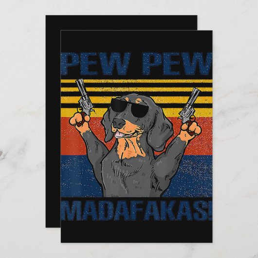 hondenliefhebbers | Dachshund Pew Pew Bedankkaart (Voorkant / Achterkant)