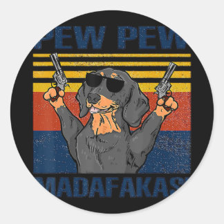 Hondenliefhebbers | Dachshund Pew Pew Ronde Sticker