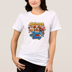 Hondenliefhebbers die adopteren in plaats van kope Tri-Blend shirt