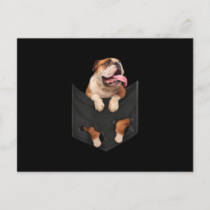 Hondenliefhebbers   Engelse Bulldog In Uw Zak Hond Feestdagenkaart