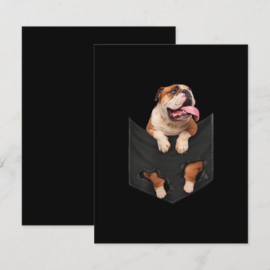 hondenliefhebbers | Engelse Bulldog in Your Pocket Bedankkaart (Voorkant / Achterkant)