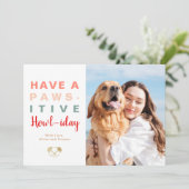 Hondenliefhebbers Foto Pawsitive Vakantie Kerst Feestdagenkaart (Staand voorkant)