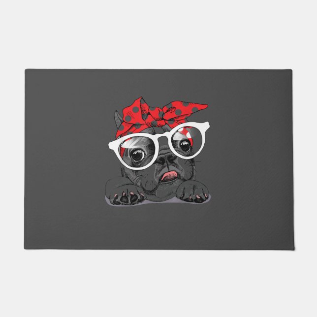 Hondenliefhebbers | Frans Bulldog Portret in een h Deurmat (Voorkant)