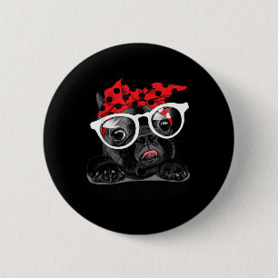 Hondenliefhebbers   Frans Bulldog Portret in een h Ronde Button 5,7 Cm