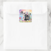 Hondenliefhebbers Franse bulldog 50ste verjaardags Vierkante Sticker (Tas)