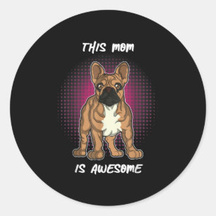 Hondenliefhebbers   Franse Bulldog Gifts Women Man Ronde Sticker