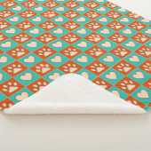 Hondenliefhebbers Geruite Paw Prints en Hearts Pat Sherpa Deken (3/4)
