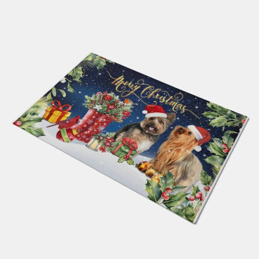 Hondenliefhebbers Gift, Vakdeuren, winterdecor Deurmat (Schuin)