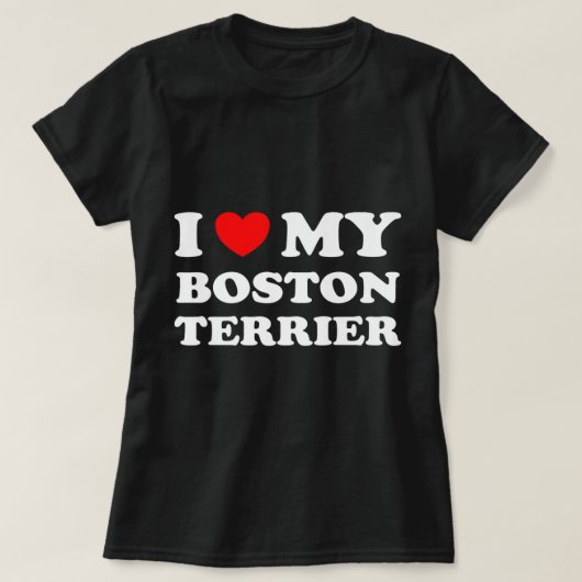 Hondenliefhebbers hart I hou van mijn Boston Terri T-shirt (Design voorkant)