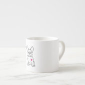 Hondenliefhebbers Heart French Bulldog Espresso Kop (Voorkant rechts)