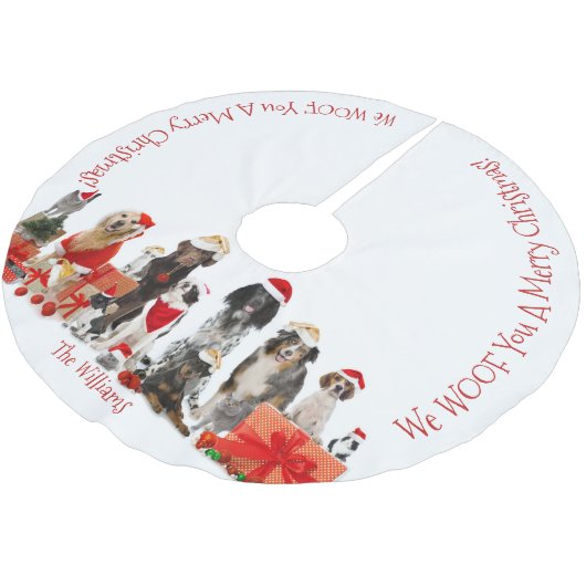 Hondenliefhebbers kerstboomrokken - Familienaam Kerstboom Rok (Gekanteld)