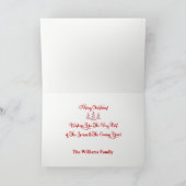 Hondenliefhebbers kerstkaart, familienaam feestdagen kaart (Binnen)