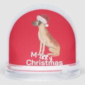 Hondenliefhebbers Leuk Rood Vrolijk Kerstfeest Sneeuwbol (Achterkant)