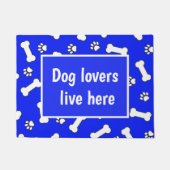 Hondenliefhebbers leven hier blauw en wit botpatro deurmat (Voorkant)