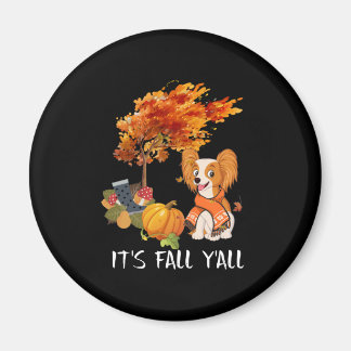 Hondenliefhebbers | Papillon Het is Herfst Y'all Magneet