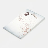 hondenliefhebbers Paw Afdrukken Tekst of monogram Post-it® Notes (Schuin)